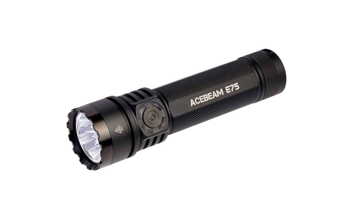 AceBeam E75 Black compact 4500 lumen USB-C rechargeable LED torch