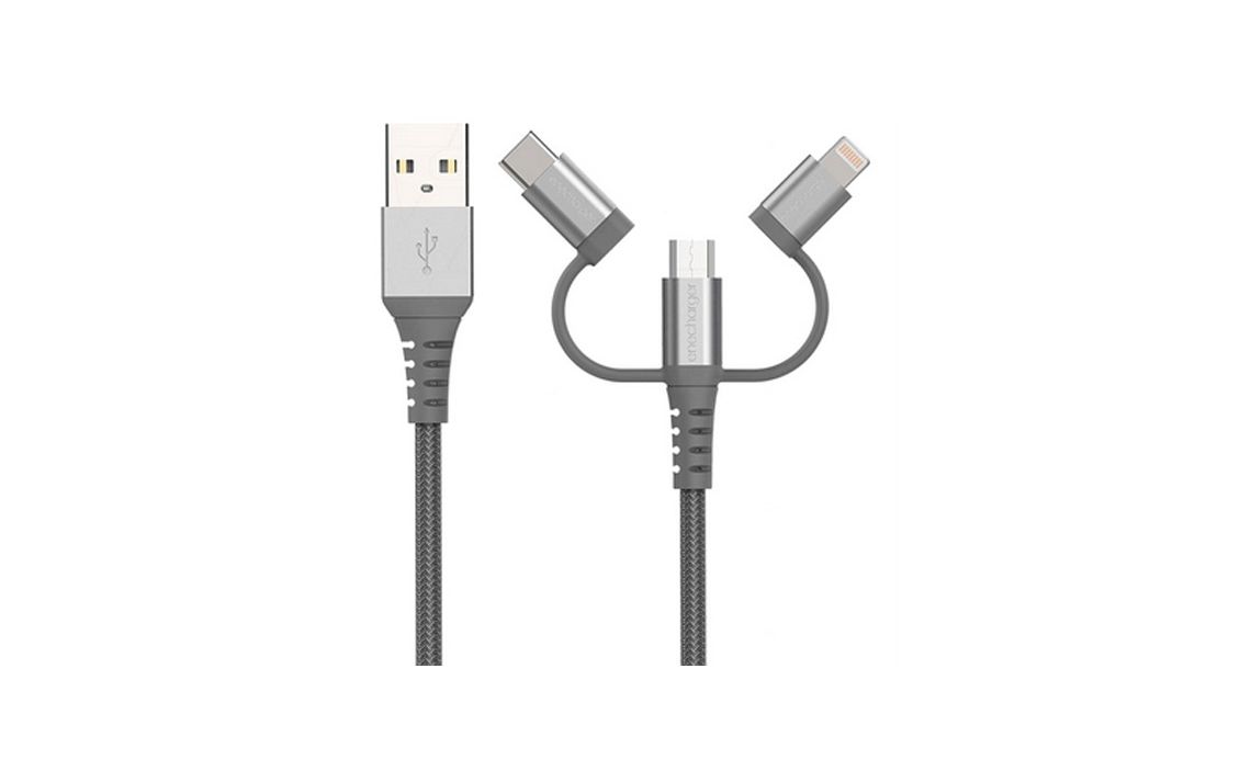 Enecharger 3-in-1 USB charging cable - USB-A to lightning, Micro USB, USB-C - CDC-A23WAY 