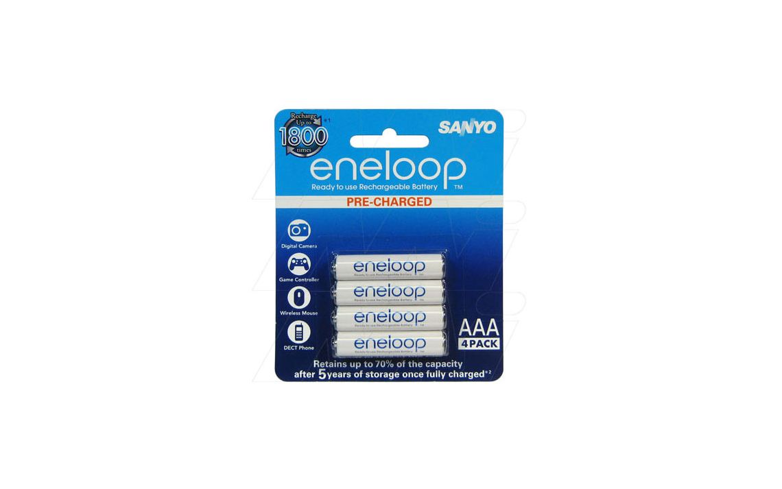 Sanyo Eneloop 4 x AAA NiMH Batteries HR-4UTGA