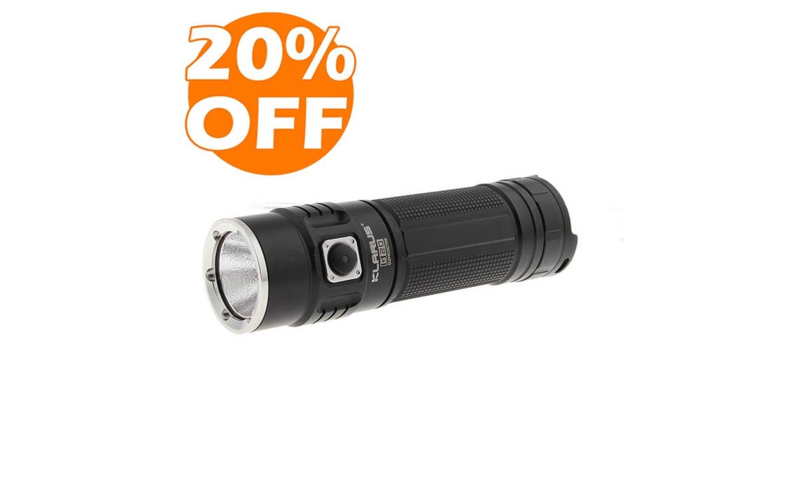 Klarus G20 XHP70 3000 lumen rechargeable LED torch