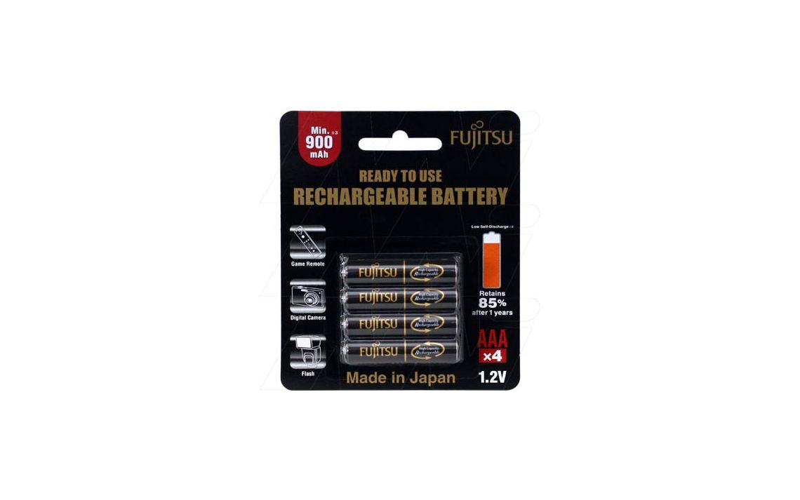 Fujitsu 4 X AAA LSD 950mAh NiMH Batteries HR-4UTHC(4B)