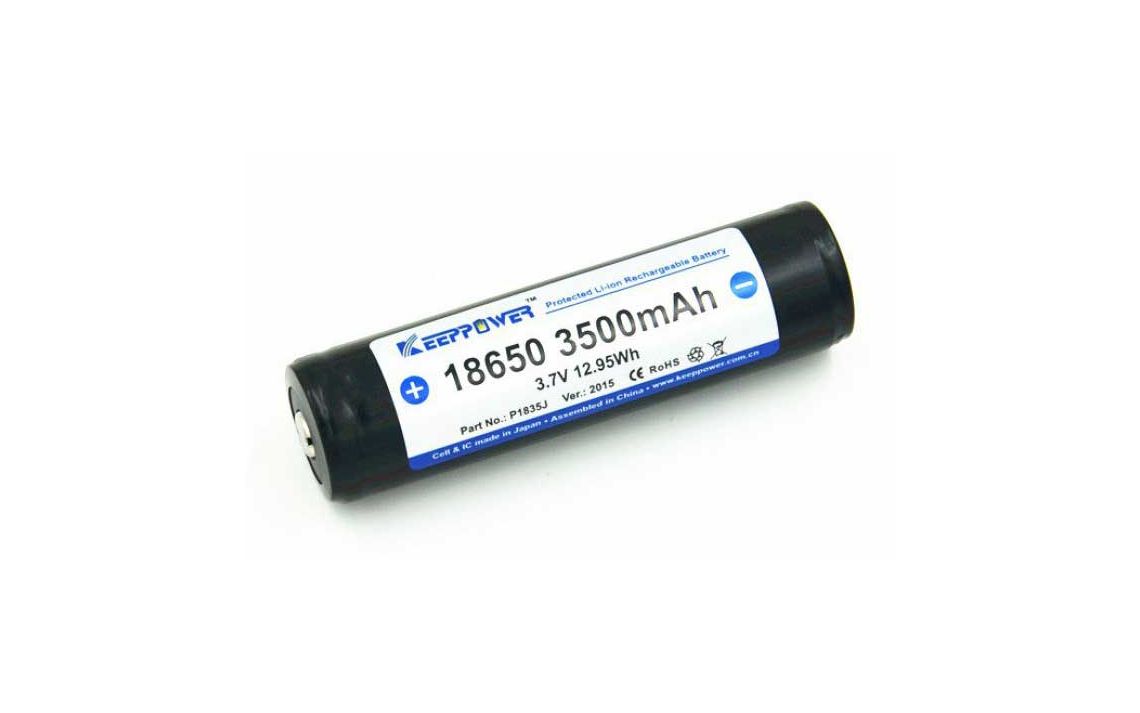 Keeppower 3500mAh 18650 protected rechargeable battery P1835J