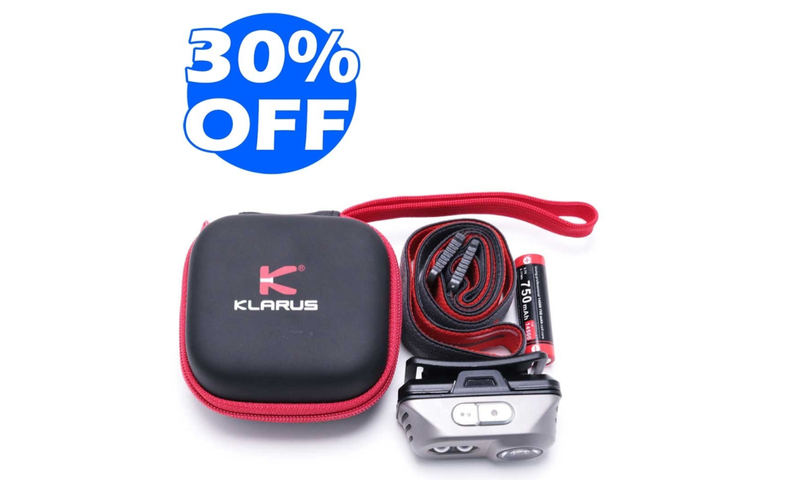 Klarus H1A 550 lumen titanium USB rechargeable LED headlamp