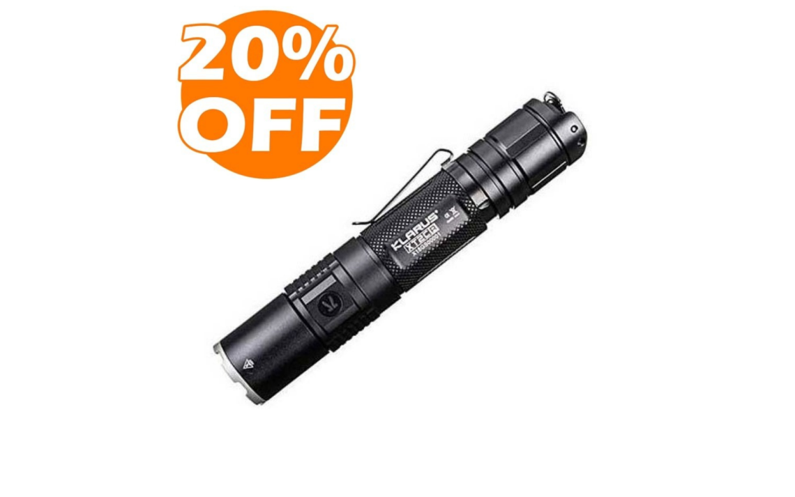 Klarus XT2CR 1600 lumen compact rechargeable tactical LED torch