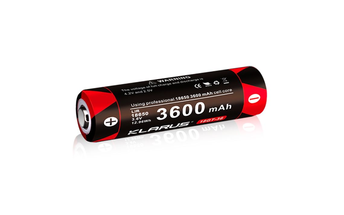 Klarus 3600mAh 18650 rechargeable Li-ion battery