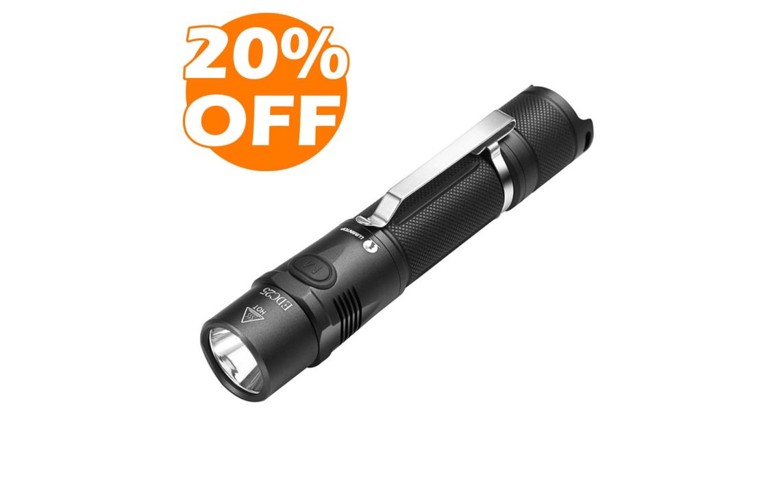 Lumintop EDC25 1000 lumen pocket size rechargeable LED torch