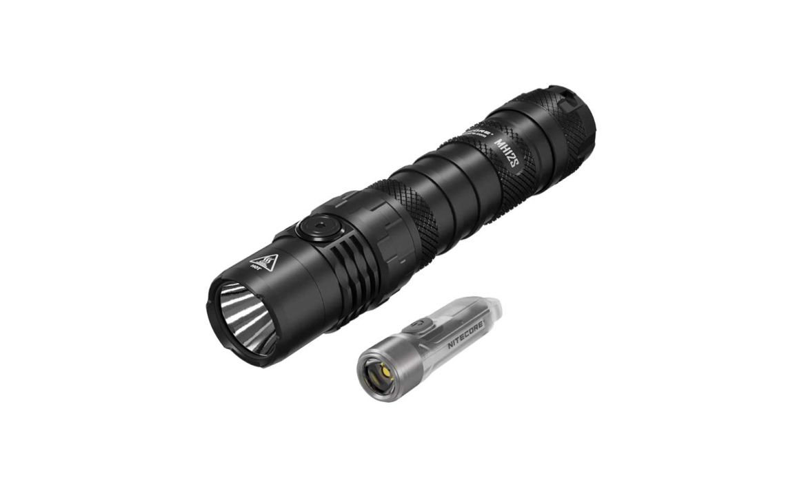 Nitecore MH12S 1800 lumen torch + Tiki keychain light bundle