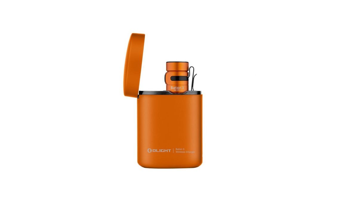 Olight Baton 3 Premium Edition Orange compact 1200 lumen rechargeable torch with wireless charging