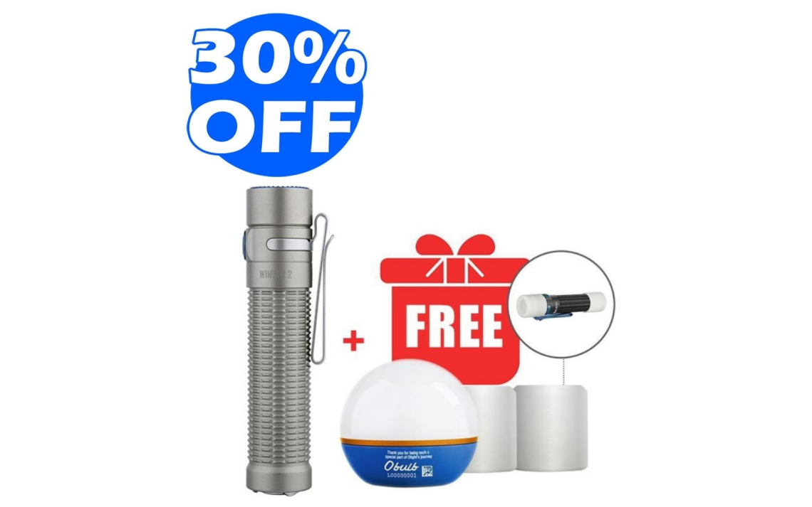 Olight Warrior Mini Limited Edition Titanium 1500 lumen tactical torch + free Blue Obulb