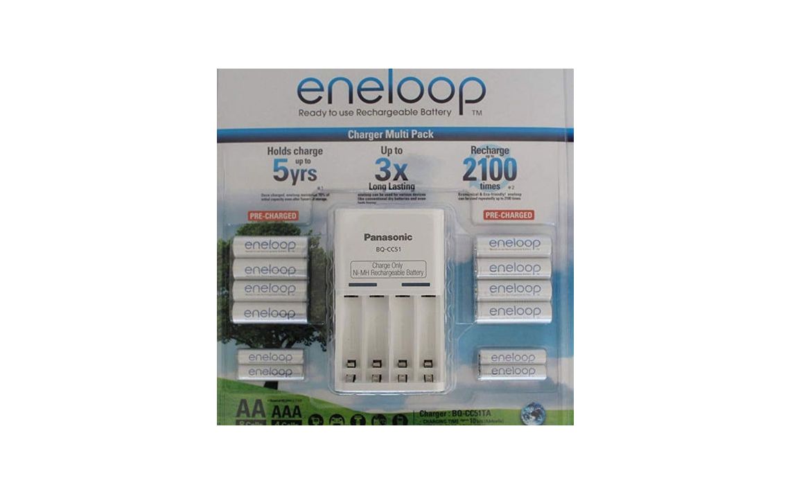 Panasonic Eneloop Charger with 8 X AA and 4 X AAA batteries