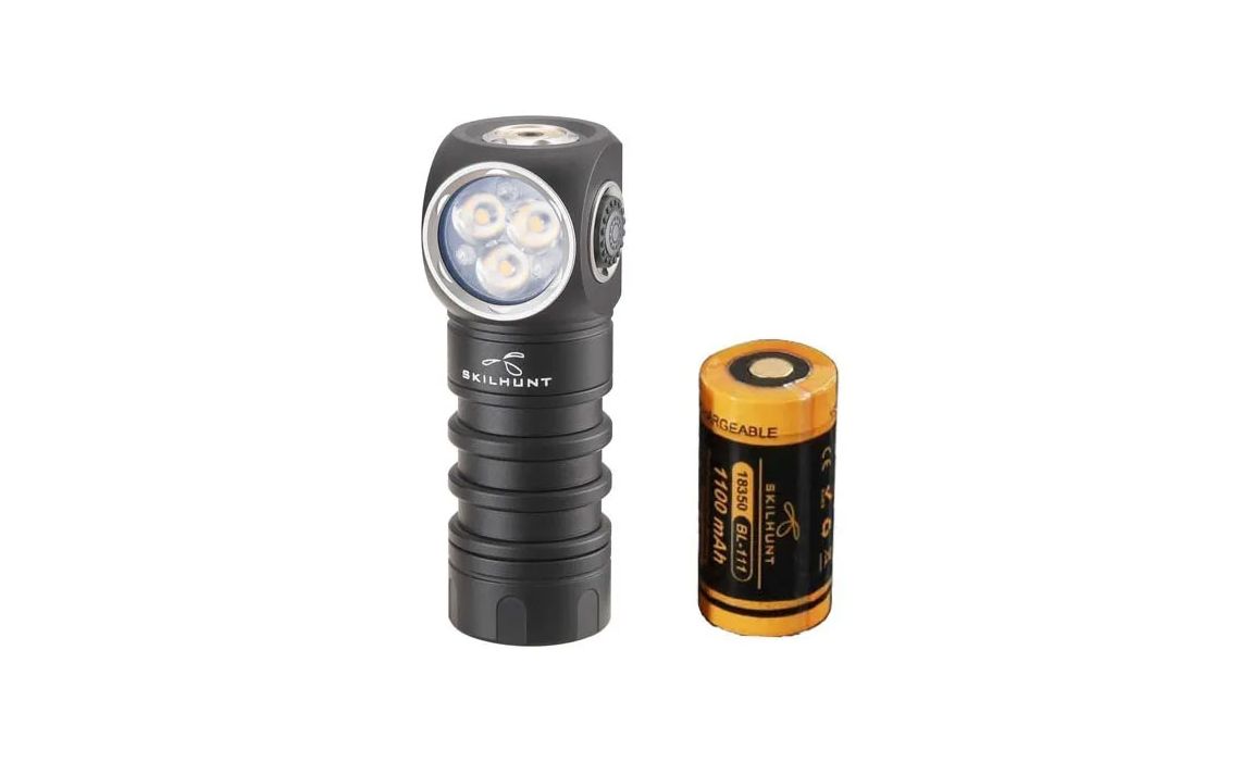 Skilhunt H200 Mini 1600 lumen and red output rechargeable angle light