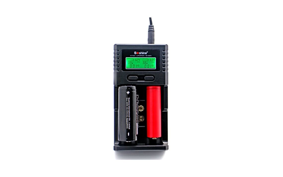 Soshine H2 universal 2 battery LCD charger