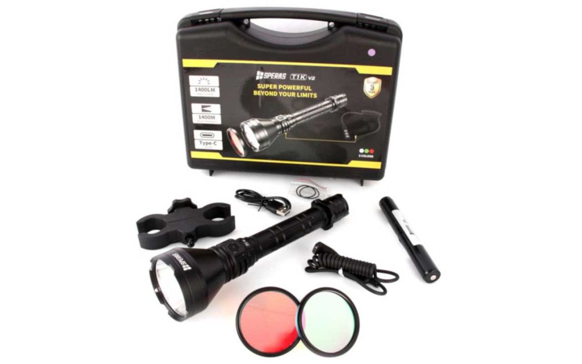 Speras T1K V2 Long range 1400 lumen 1400m rechargeable hunting kit