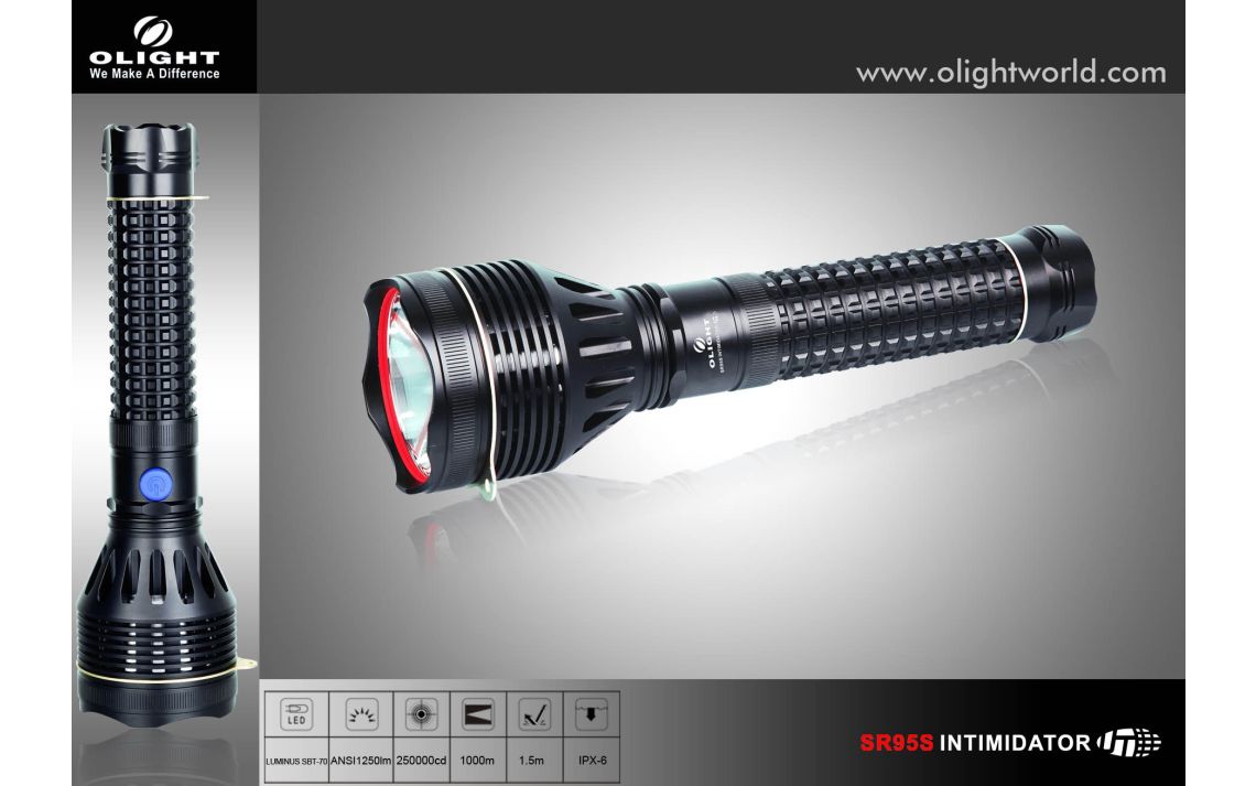 Olight SR95S UT Ultra Throw Intimidator 1km range rechargeable search light