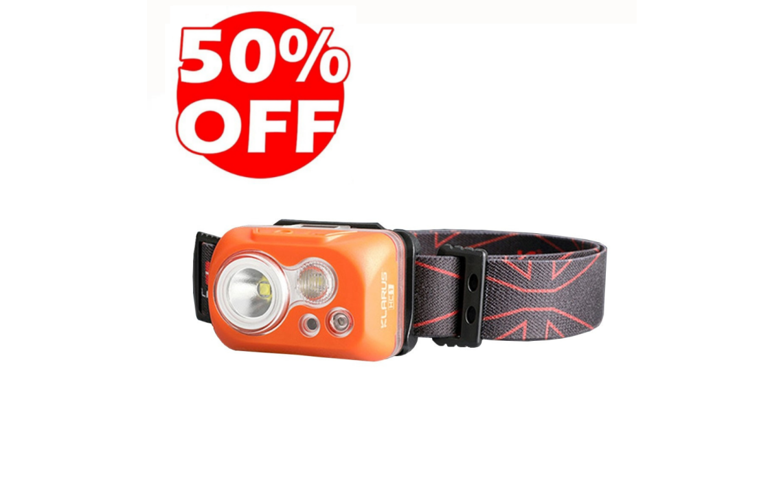 Klarus HC1-S lightweight 300 lumen spot & flood 3 x AAA LED headlamp