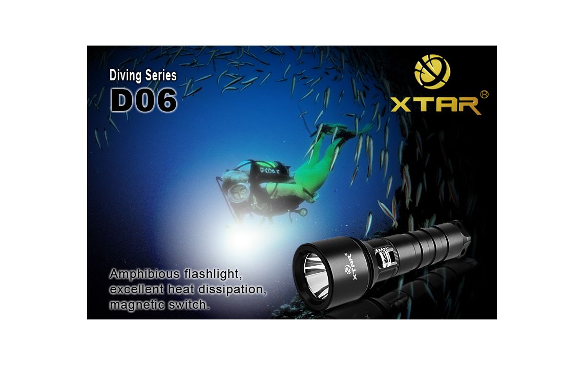 Xtar D06 U2 LED diving torch rechargeable kit